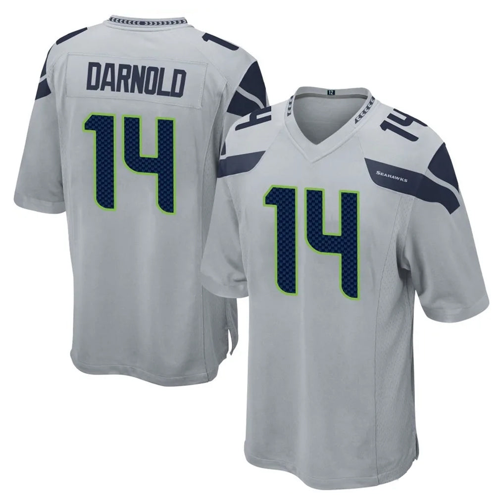 Rebec S.Seahawks #14 Sam Darnold Player Gray Home Game Stitched Jerseys