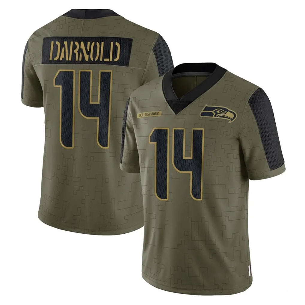 Rebec S.Seahawks #14 Sam Darnold Player Olive Salute To Service Limited Game Stitched Jerseys