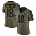 Rebec S.Seahawks #18 Elijah Arroyo Player Olive Salute To Service Limited Game Stitched Jerseys