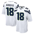 Rebec S.Seahawks #18 Elijah Arroyo Player White Home Game Stitched Jerseys