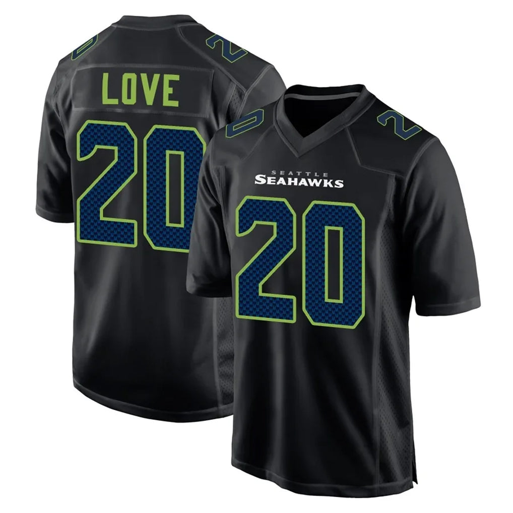Rebec S.Seahawks #20 Julian Love Player Black Limited Fashion Home Game Stitched Jerseys