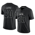 Rebec S.Seahawks #20 Julian Love Player Black Limited Reflective Home Game Stitched Jerseys