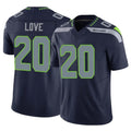 Rebec S.Seahawks #20 Julian Love Player Navy Limited Vapor F.U.S.E. Home Game Stitched Jerseys