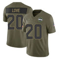 Rebec S.Seahawks #20 Julian Love Player Olive 2025 Salute To Service Limited Home Game Stitched Jerseys