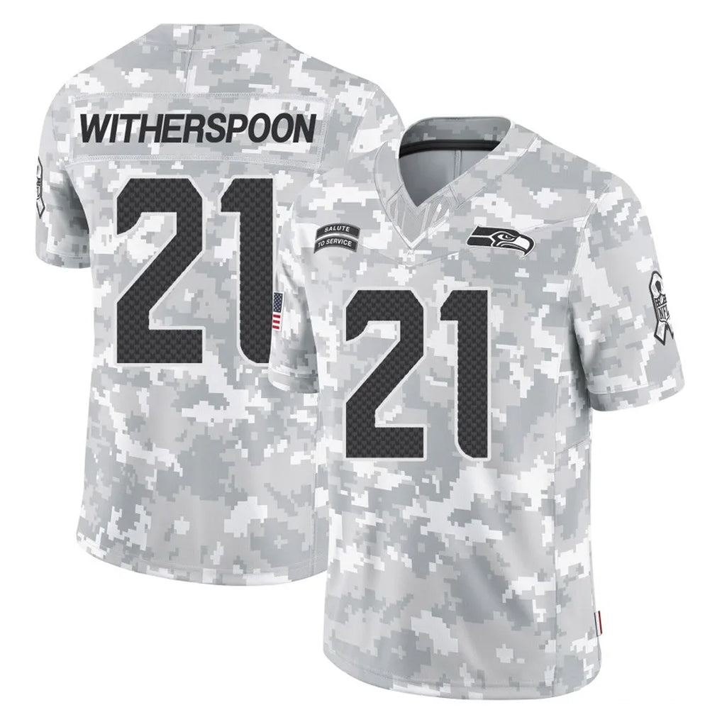 Rebec S.Seahawks #21 Devon Witherspoon Player Arctic Camo Limited Salute To Service Home Game Stitched Jerseys