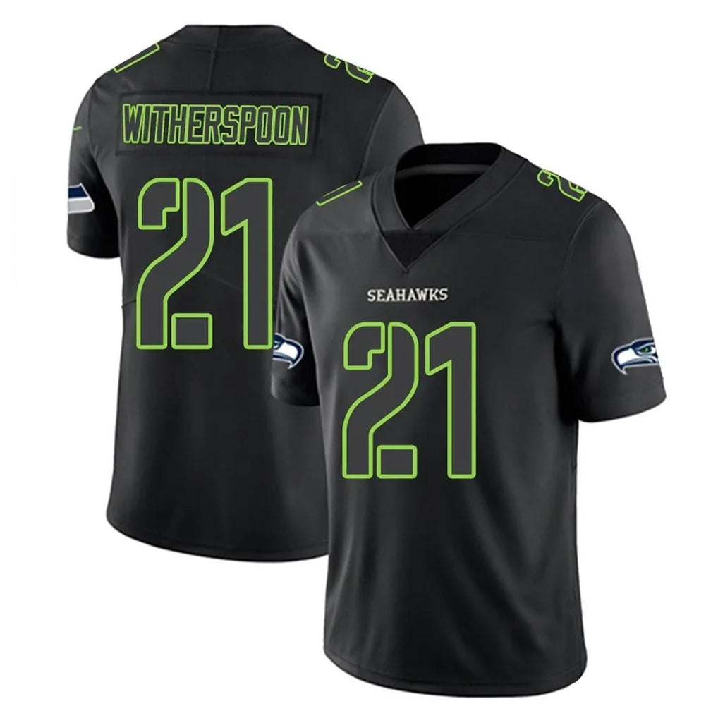 Rebec S.Seahawks #21 Devon Witherspoon Player Black Impact Limited Home Game Stitched Jerseys