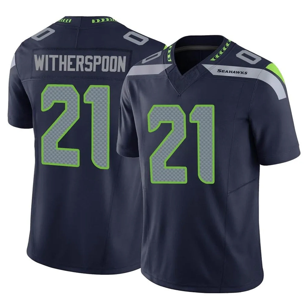 Rebec S.Seahawks #21 Devon Witherspoon Player Navy Limited Vapor F.U.S.E. Home Game Stitched Jerseys