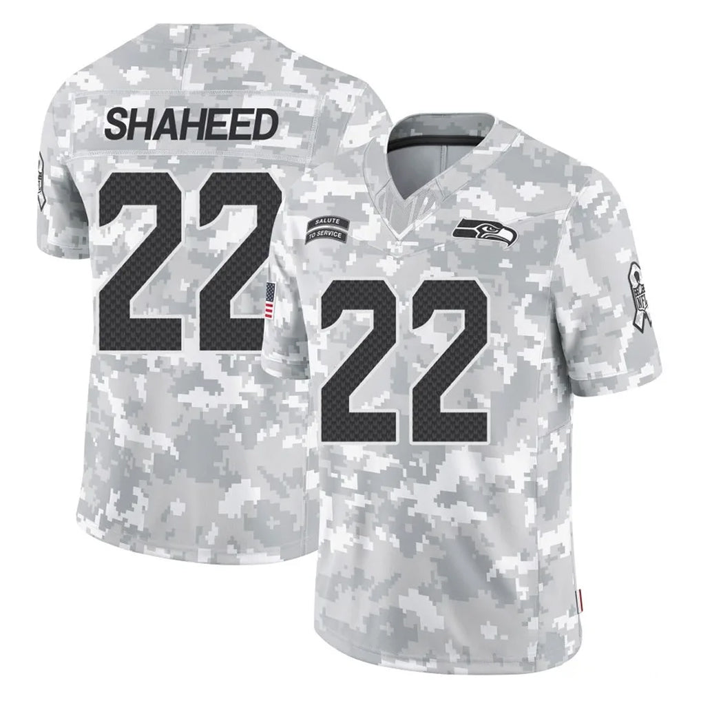 Rebec S.Seahawks #22 Rashid Shaheed Player Arctic Camo Limited Salute To Service Home Game Stitched Jerseys