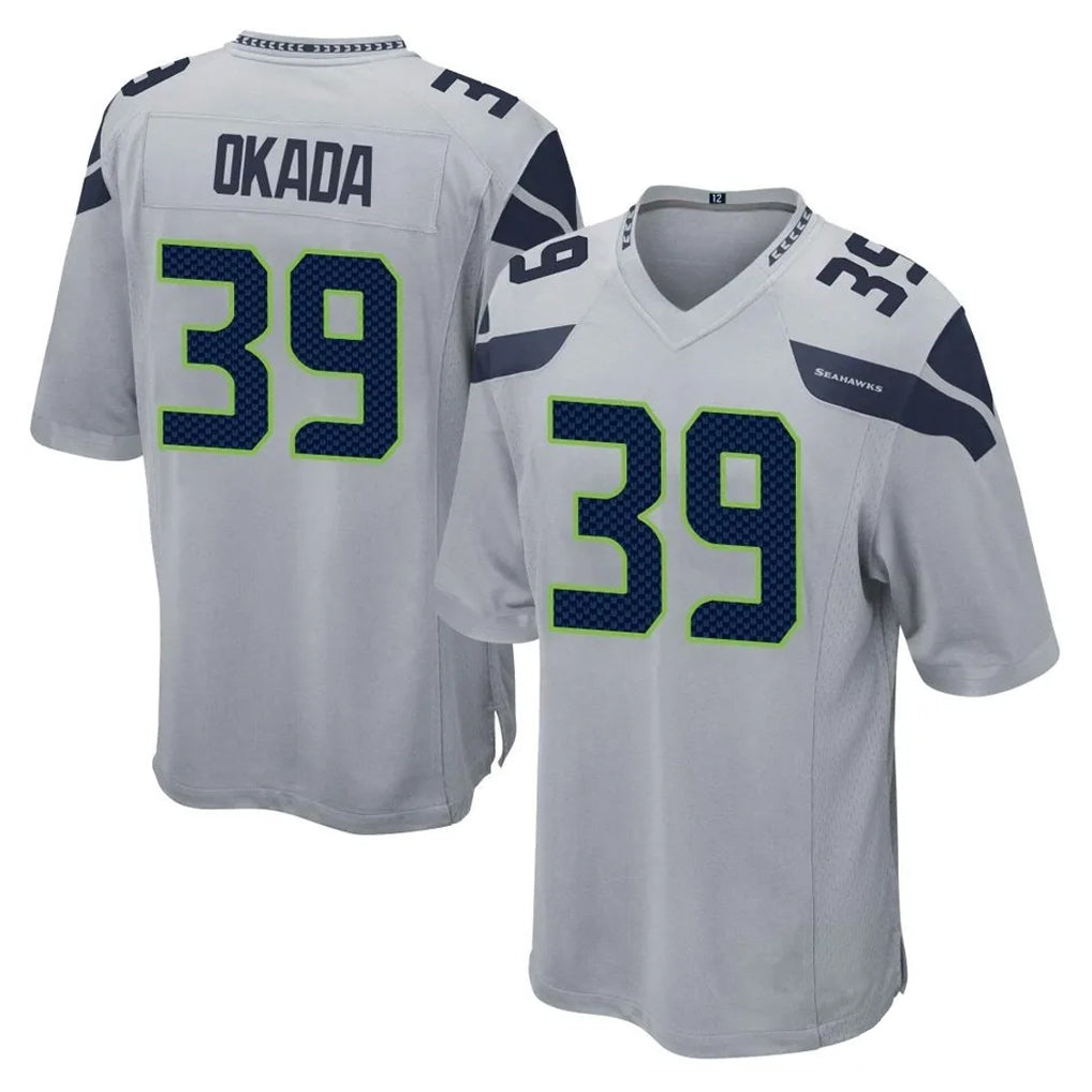 Rebec S.Seahawks #39 Ty Okada Player Gray Home Game Stitched Jerseys
