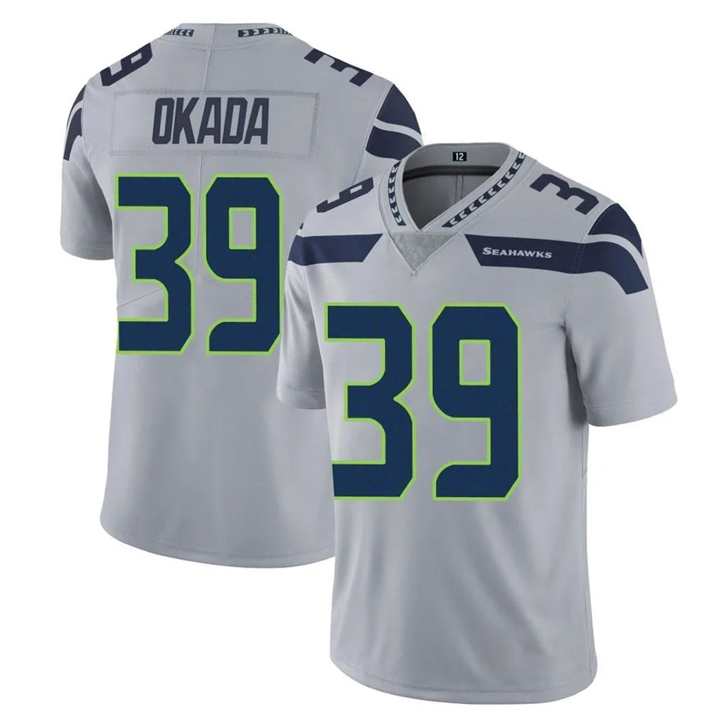 Rebec S.Seahawks #39 Ty Okada Player Gray Limited Vapor Untouchable Home Game Stitched Jerseys