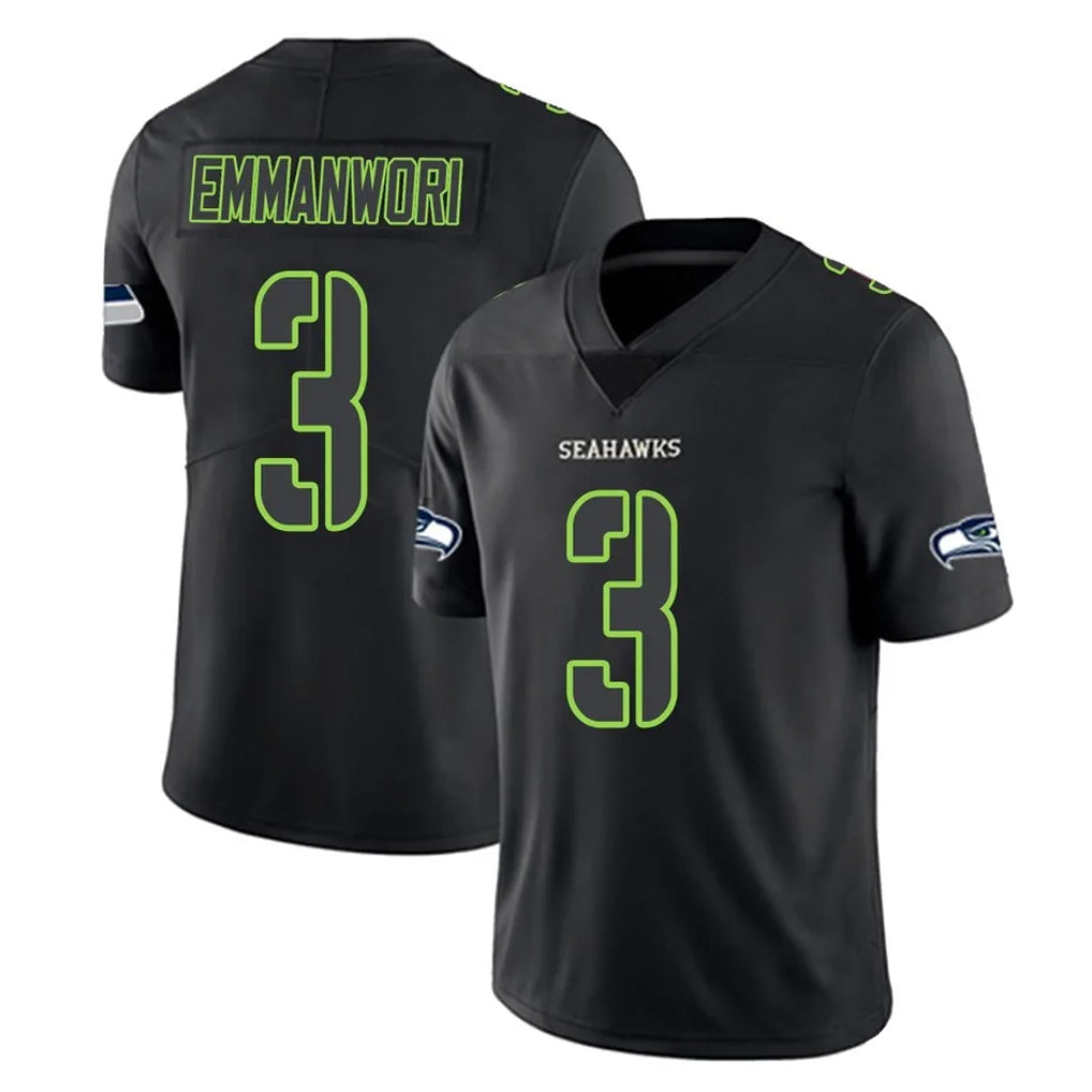 Rebec S.Seahawks #3 Nick Emmanwori Player Black Impact Limited Home Game Stitched Jerseys