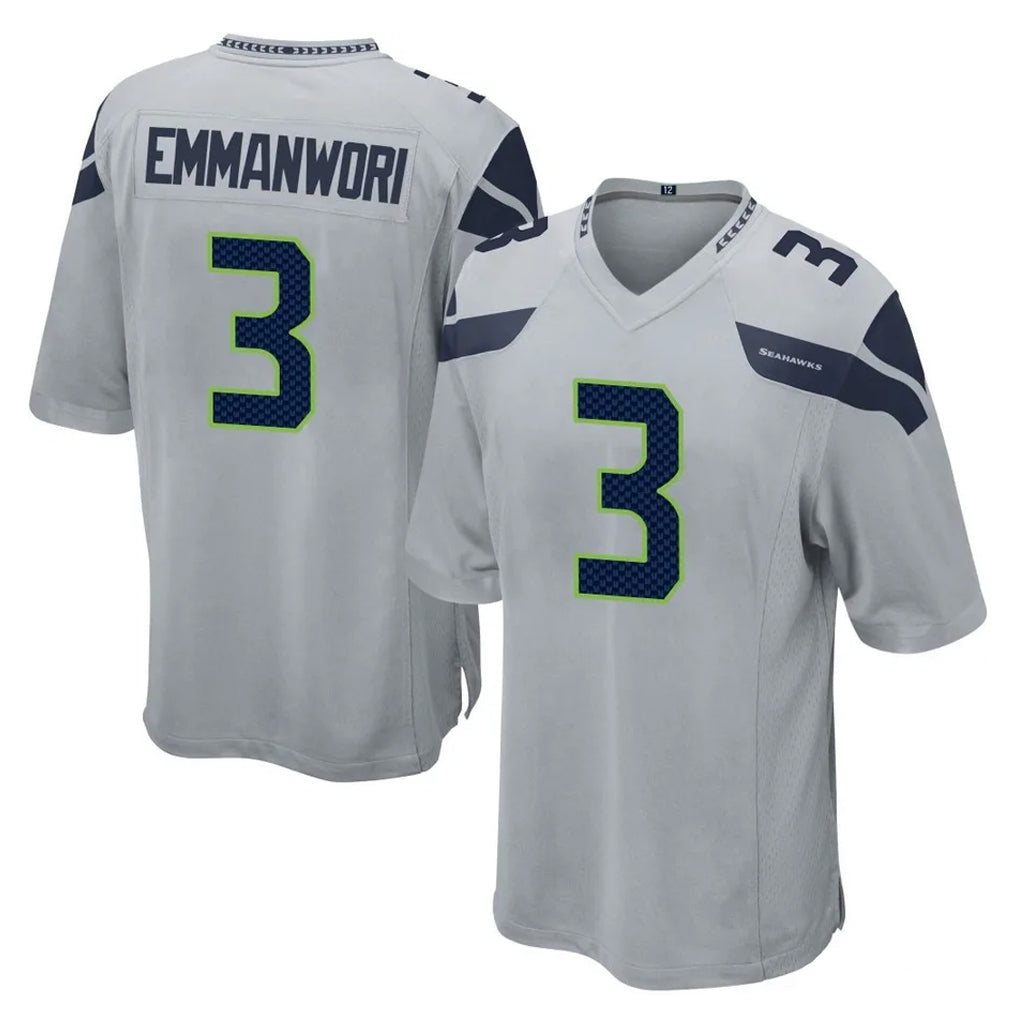Rebec S.Seahawks #3 Nick Emmanwori Player Gray Home Game Stitched Jerseys