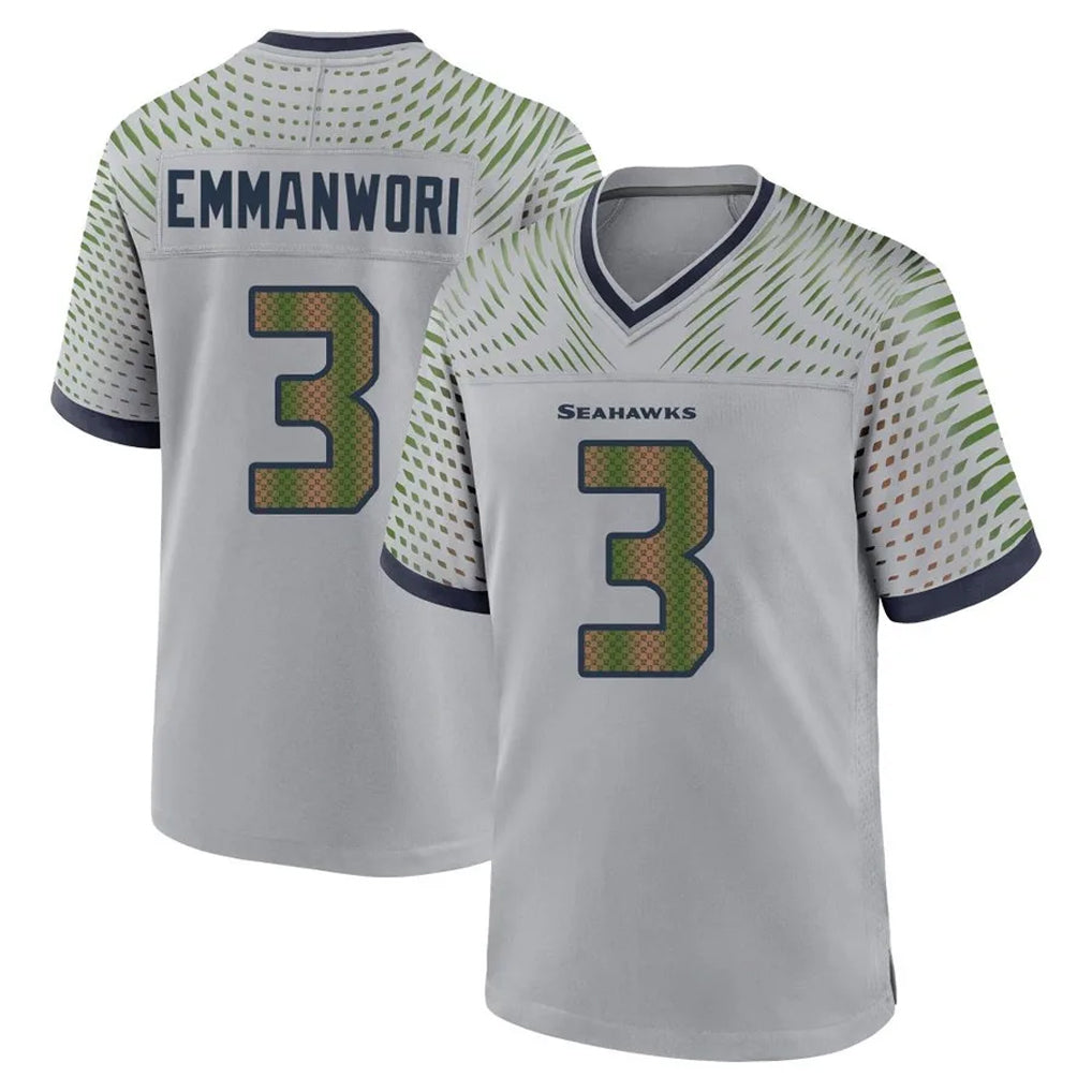 Rebec S.Seahawks #3 Nick Emmanwori Player Grey 2025 Rivalries Collection Home Game Stitched Jerseys