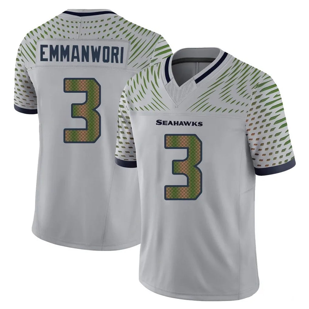 Rebec S.Seahawks #3 Nick Emmanwori Player Grey Limited 2025 Rivalries Collection Home Game Stitched Jerseys