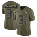 Rebec S.Seahawks #3 Nick Emmanwori Player Olive 2025 Salute To Service Limited Home Game Stitched Jerseys