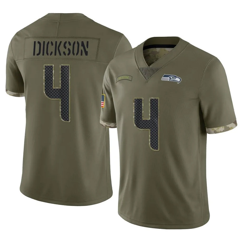 Rebec S.Seahawks #4 Michael Dickson Player Olive Limited Salute To Service Home Game Stitched Jerseys