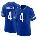 Rebec S.Seahawks #4 Michael Dickson Player Royal Throwback Home Game Stitched Jerseys