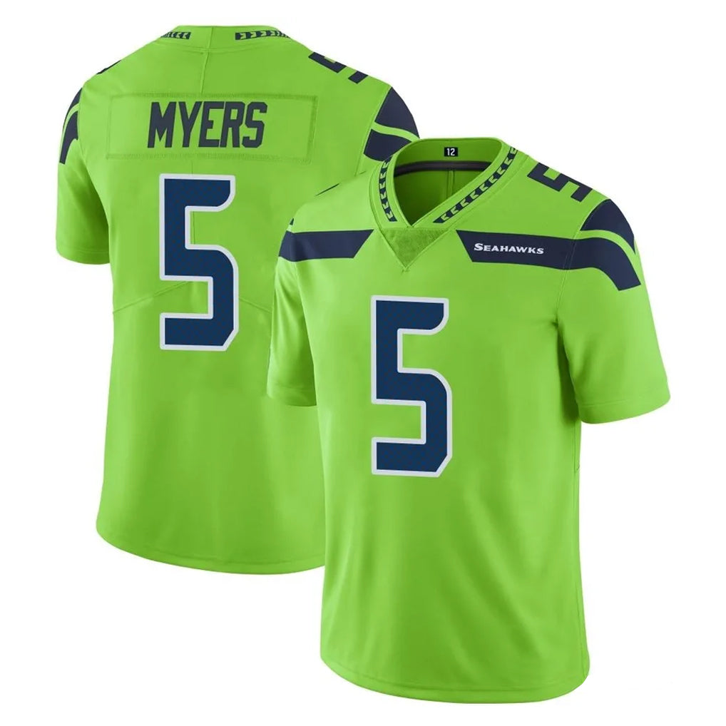 Rebec S.Seahawks #5 Jason Myers Player Green Limited Color Rush Home Game Stitched Jerseys