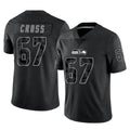 Rebec S.Seahawks #67 Charles Cross Player Black Limited Reflective Home Game Stitched Jerseys
