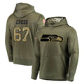 Rebec S.Seahawks #67 Charles Cross Player Olive Salute to Service Pullover Hoodie Home Game Stitched Jerseys