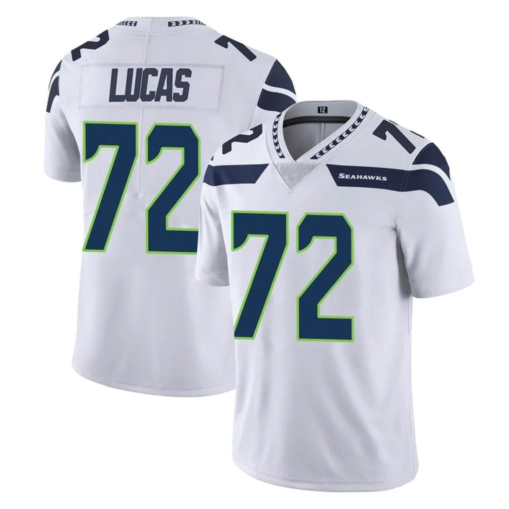 Rebec S.Seahawks #72 Abraham Lucas Player White Limited Vapor Untouchable Home Game Stitched Jerseys