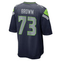 Rebec S.Seahawks #73 Logan Brown College Navy Team Game Jersey