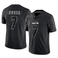 Rebec S.Seahawks #7 Uchenna Nwosu Player Black Limited Reflective Home Game Stitched Jerseys