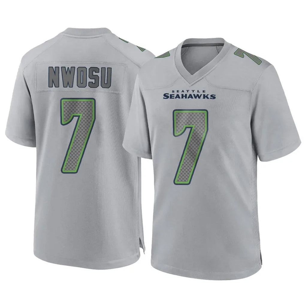 Rebec S.Seahawks #7 Uchenna Nwosu Player Gray Atmosphere Fashion Home Game Stitched Jerseys