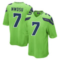 Rebec S.Seahawks #7 Uchenna Nwosu Player Green Home Game Stitched Jerseys