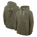 Rebec S.Seahawks #7 Uchenna Nwosu Player Olive Salute to Service Pullover Hoodies Limited Stitched Jerseys