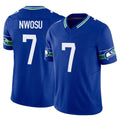 Rebec S.Seahawks #7 Uchenna Nwosu Player Royal Limited Throwback Vapor F.U.S.E. Home Game Stitched Jerseys
