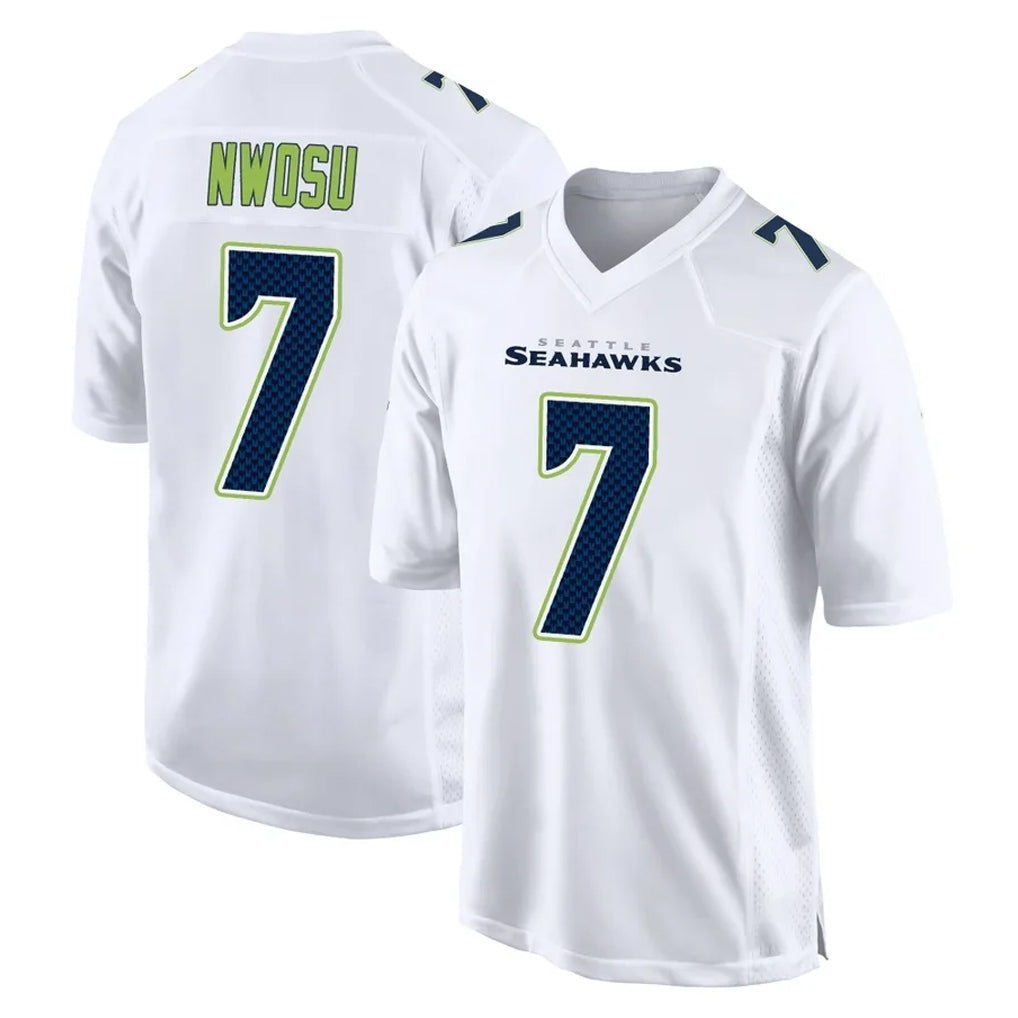 Rebec S.Seahawks #7 Uchenna Nwosu Player White Tundra Fashion Home Game Stitched Jerseys