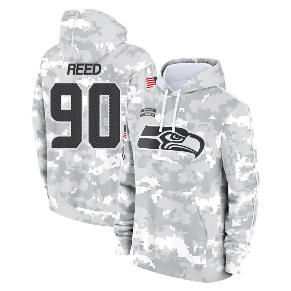 Rebec S.Seahawks #90 Jarran Reed Player Arctic Camo Limited Salute to Service Pullover Hoodies Game Stitched Jerseys