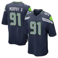 Rebec S.Seahawks #91 Byron Murphy II Player Navy Home Game Stitched Jerseys