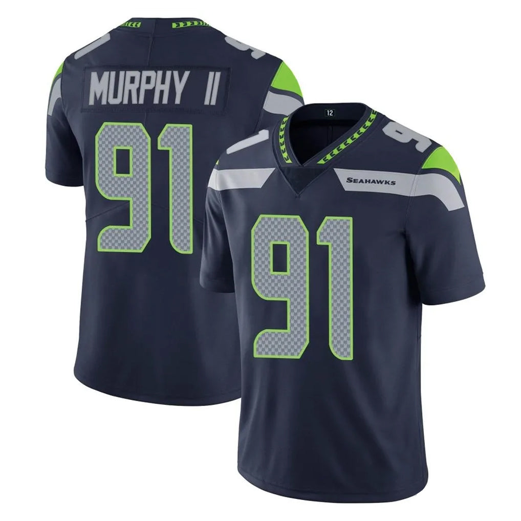 Rebec S.Seahawks #91 Byron Murphy II Player Navy Limited Vapor Untouchable Home Game Stitched Jerseys