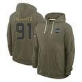 Rebec S.Seahawks #91 Byron Murphy II Player Olive Salute to Service Pullover Hoodies Limited Stitched Jerseys