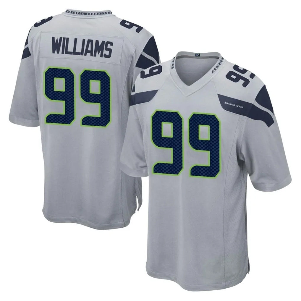 Rebec S.Seahawks #99 Leonard Williams Player Gray Home Game Stitched Jerseys