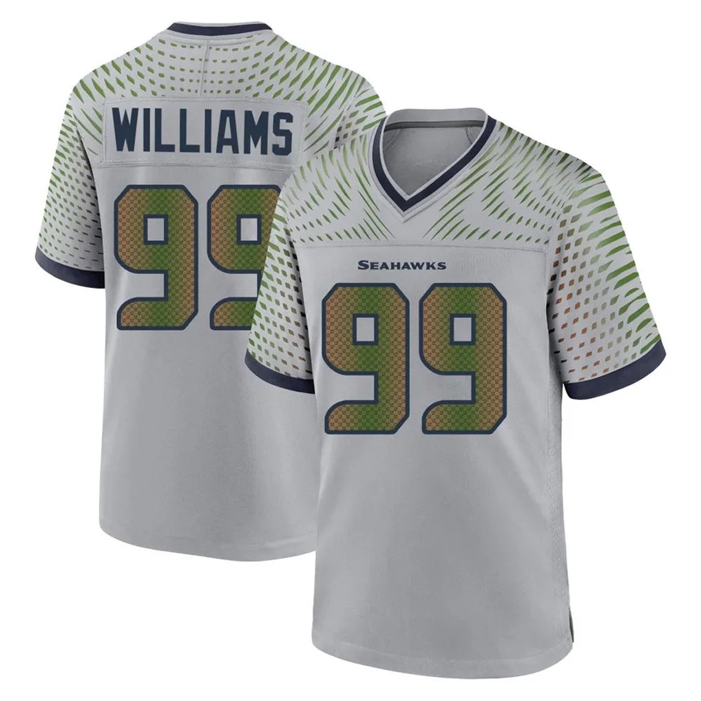 Rebec S.Seahawks #99 Leonard Williams Player Grey 2025 Rivalries Collection Home Game Stitched Jerseys