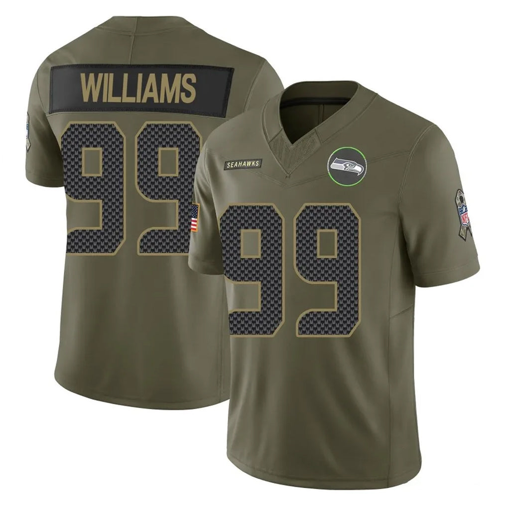 Rebec S.Seahawks #99 Leonard Williams Player Olive Limited Salute To Service Home Game Stitched Jerseys