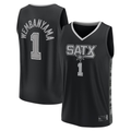 Rebec SA.Spurs #1 Victor Wembanyama Fanatics Black Fast Break Player Jerseys - Statement Edition
