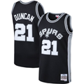 Rebec SA.Spurs #21 Tim Duncan Mitchell & Ness Black 199899 Big & Tall Hardwood Classics Swingman Jerseys
