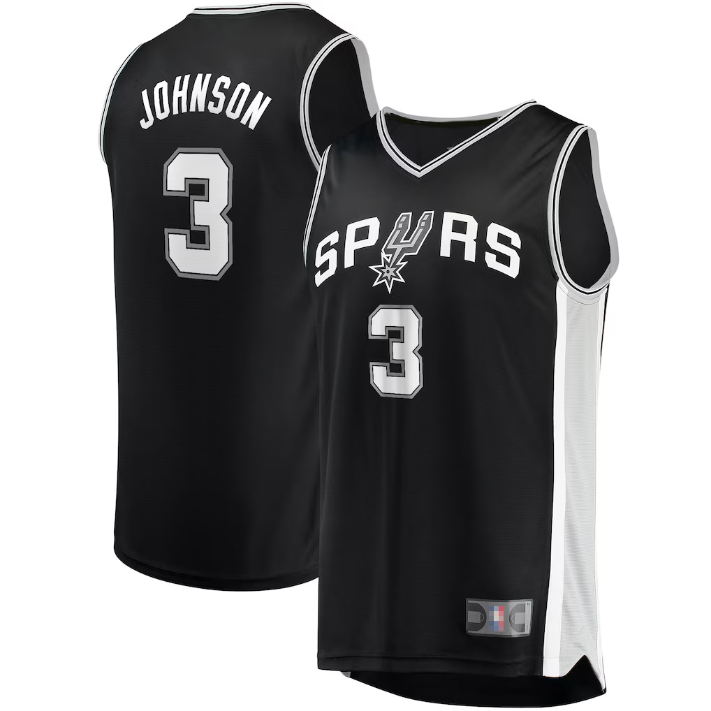 Rebec SA.Spurs #3 Keldon Johnson Fanatics Black Fast Break Replica Jerseys - Icon Edition