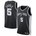 Rebec SA.Spurs #5 Stephon Castle Black Swingman Jerseys - Icon Edition