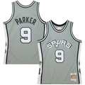 Rebec SA.Spurs #9 Tony Parker Mitchell & Ness Gray Hall of Fame Class of 2023 Throwback Swingman Jerseys