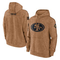 Rebec SF.49ers Brown Limited Salute to Service Pullover Hoodies Game Blank Player Stitched Jerseys