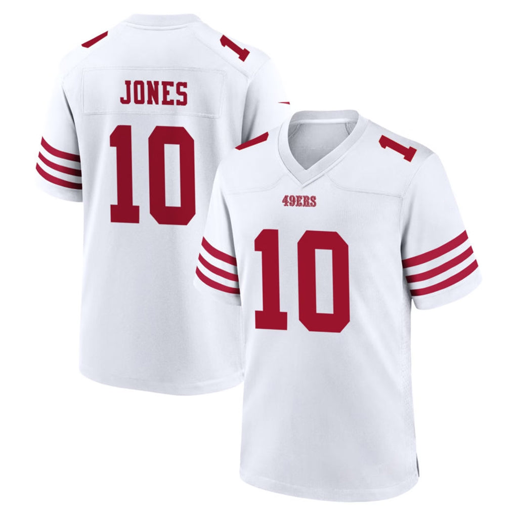 Rebec SF.49ers #10 Mac Jones Player White Game Home Stitched Jerseys