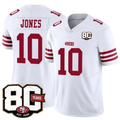 Rebec SF.49ers #10 Mac Jones White 80th Anniversary Patch 2026 F.U.S.E. Vapor Limited Football Stitched Jersey