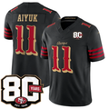 Rebec SF.49ers #11 Brandon Aiyuk Black 80th Anniversary Patch Rivalries F.U.S.E. Vapor Limited Football Stitched Jersey