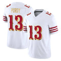 Rebec SF.49ers #13 Brock Purdy Player White 2025 Rivalries Collection Game Limited Stitched Jerseys