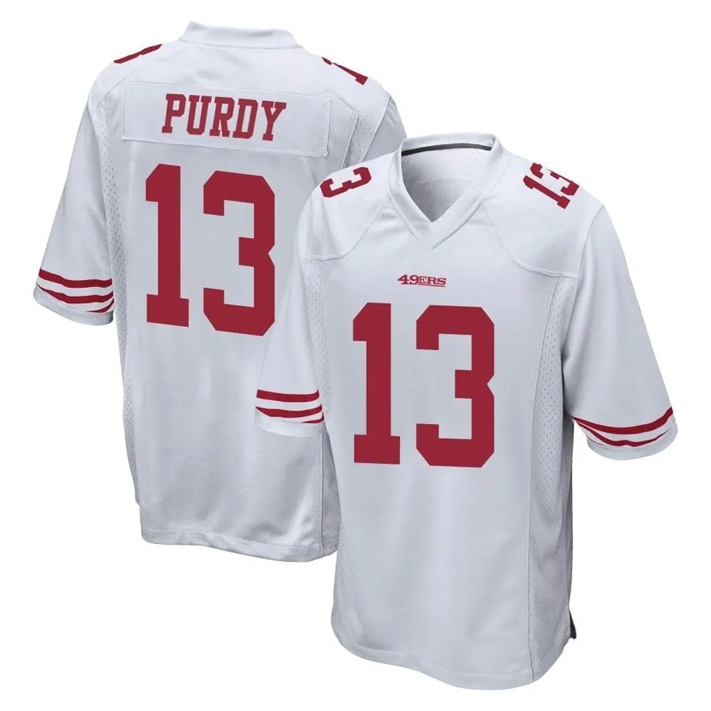 Rebec SF.49ers #13 Brock Purdy Player White Home Game Stitched Jerseys